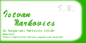 istvan markovics business card